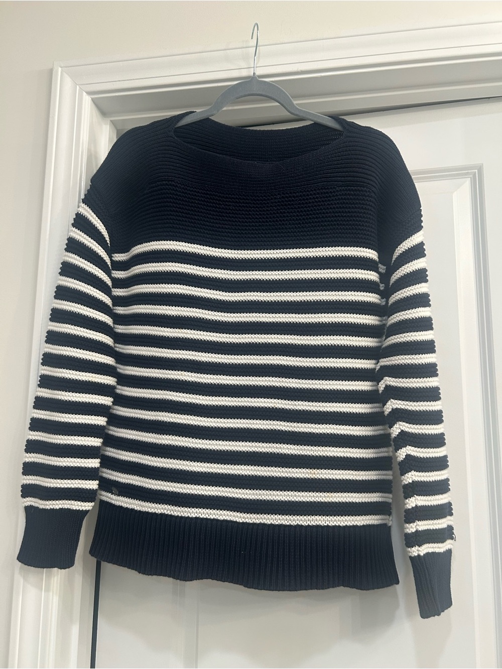 Navy Blue & White Striped Women's Sweater size L - Lauren Ralph Lauren